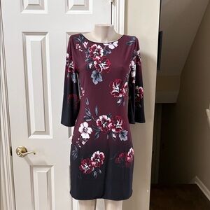 NWT White House Black Market Floral/black reversible Dress, small